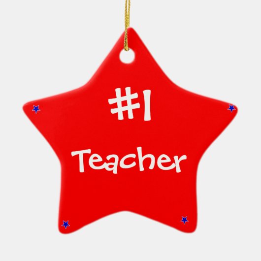 #1 Teacher Red Christmas Ornament & Quote (Vorne)