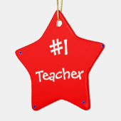 #1 Teacher Red Christmas Ornament & Quote (Links)
