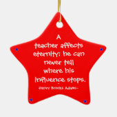 #1 Teacher Red Christmas Ornament & Quote (Hinten)
