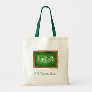 #1 Teacher School Chalkboard Mathe Teacher Geschen Tragetasche