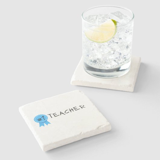 #1 Teacher Steinuntersetzer (Seitenansicht)