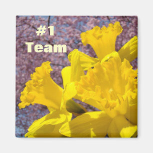 #1 Team-Magnet Bright Gelbe Osterglocken-Blumen Magnet
