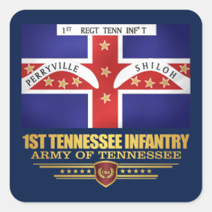 1. Tennessee-Infanterie Quadratischer Aufkleber