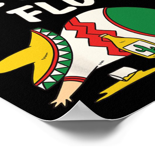 1 Tequila 2 Tequila 3 Tequila Floor - Funny Party Poster (Ecke)