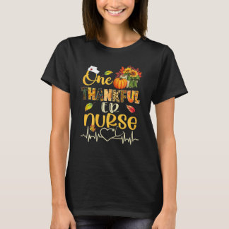 1 Thankful Er Nurse Pumpkin Stethoscope T T-Shirt