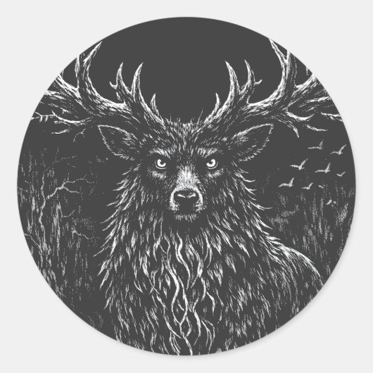 1. The Shadow Stag von BurnsInHell Runder Aufkleber (Vorderseite)