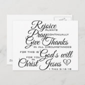 1 Thes 5:16-18 - Kunst der Schrift Postkarte (Vorne/Hinten)