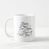 1 Thes 5:16 - 18 - Schrifts-Kunst Kaffeetasse (Links)
