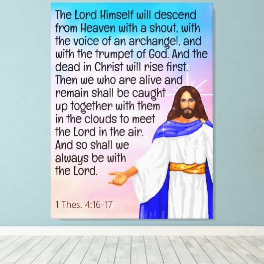 1 Thess 4:16-17 Leinwanddruck (Insitu (Holzboden))