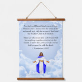 1 Thessalonians 4:16-17 Wandteppich Mit Holzrahmen (Vorderseite)