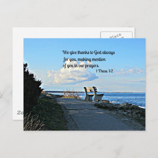 1 Thessaloniker 1:2 Postkarte (Vorne/Hinten)