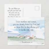 1 Thessaloniker 1:4 Er hat euch die Bibel gewählt Postkarte (Vorne/Hinten)