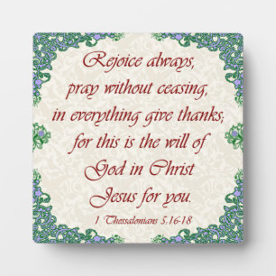 1 Thessaloniker 5:16-18 Fotoplatte