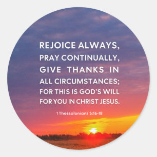 1 Thessaloniker 5:16-18 Runder Aufkleber