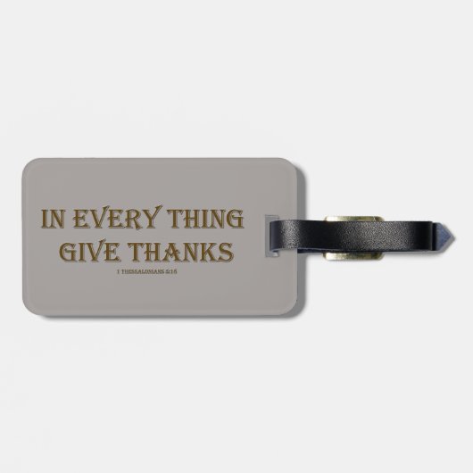 1 Thessaloniker 5:18 Gepäckanhänger (Rückseite horizontal)