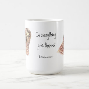 1 Thessaloniker 5:18 Schrift, Niedlicher Vogel Kaffeetasse