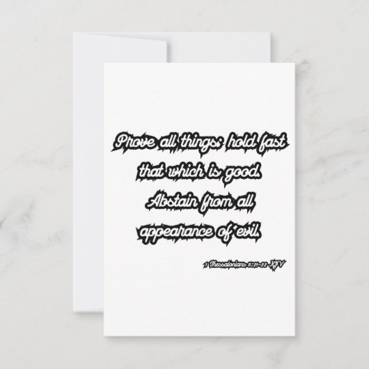 1 Thessaloniker 5:21-22 KJV Bibelgrüße Karte (Vorderseite)