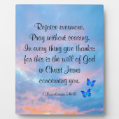 1 Thessaloniki 5:16-18 Plaque Fotoplatte (Vorderseite)