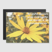 1 Thessaloniki 5:16-18 Sonnenblume Magnetkarte (Vorne/Hinten)