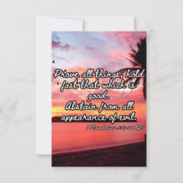 1 Thessaloniki 5:21-22 KJV Bibel Pic Begrüßung Karte