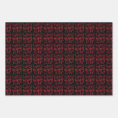 1 Thru Ten Typography In Red On Black Pattern Geschenkpapier Set (Vorderseite)