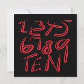 1 Thru Ten Typography In Red On Black Pattern Karte (Vorderseite)