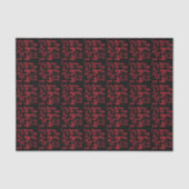 1 Thru Ten Typography In Red On Black Pattern Seidenpapier (Vorderseite)