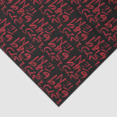 1 Thru Ten Typography In Red On Black Pattern Seidenpapier (Ausschnitt)