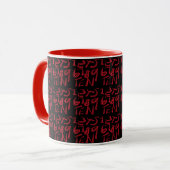 1 Thru Ten Typography In Red On Black Pattern Tasse (Vorderseite Links)
