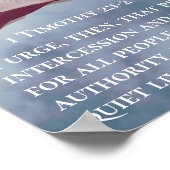 1 Timothy 2:1-2 Gebete... für diejenigen, die an d Poster (Ecke)