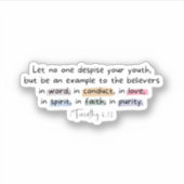 1 Timothy 4:12 Aufkleber (Vorderseite)