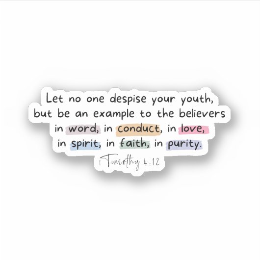 1 Timothy 4:12 Aufkleber (Vorderseite)