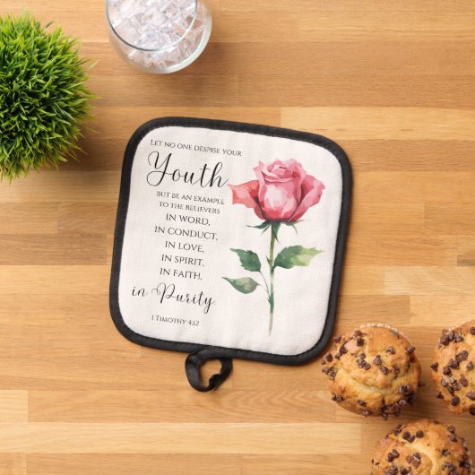 1 Timothy 4:12 - Blume Jugendbibelverse Topflappen (Oben Unten)