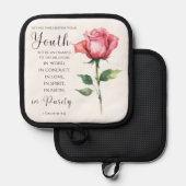 1 Timothy 4:12 - Blume Jugendbibelverse Topflappen (Vorderseite/Rückseite)