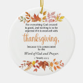 1 Timothy 4:4-5 Erntedank Schrift Fall Keramik Ornament (Vorne)