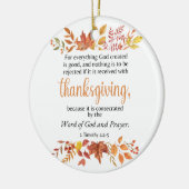1 Timothy 4:4-5 Erntedank Schrift Fall Keramik Ornament (Links)