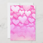 1 und nur rosa Herzen und schwebende Tinte Geburts Einladung (Rückseite)