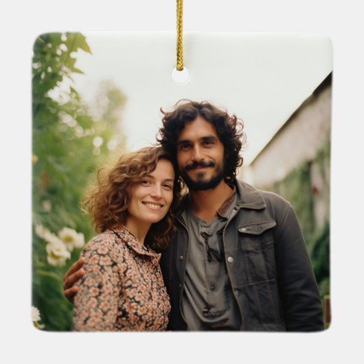 1. Urlaub in New Zuhause Housewarming Hütte Chic Keramikornament (Rückseite)