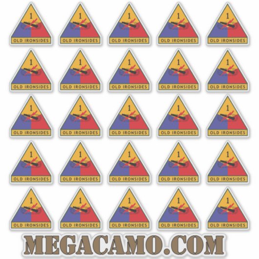 1. US-Rüstungsabteilung - Alte Seiten - Patch x25 Aufkleber (Vorderseite)