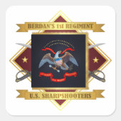 1. US Sharpshooters Quadratischer Aufkleber (Vorderseite)