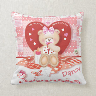 1. Valentinstag Baby Girl Kissen