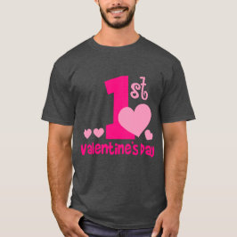 1. Valentinstag dunkles Basic men`s T-Shirt