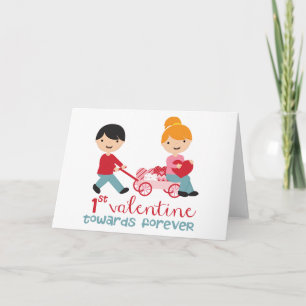 1. Valentinstag zusammen Feiertagskarte