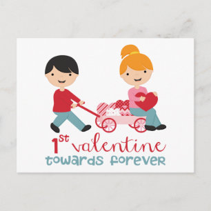 1. Valentinstag zusammen Feiertagspostkarte