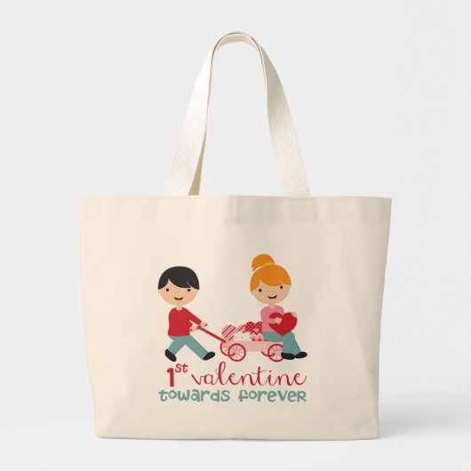 1. Valentinstag zusammen Jumbo Stoffbeutel (Vorne)