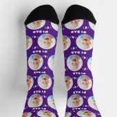 #1 Vater Baby oder Child Foto Lila Vatertag Socken (Oben)