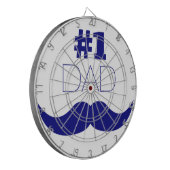 1. Vater Blue Mustache - Nummer 1 Dartscheibe (Vorderseite Links)