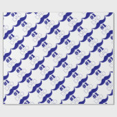 1. Vater Blue Mustache - Nummer 1 Geschenkpapier (Flach)