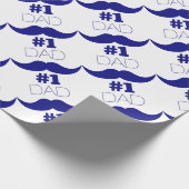 1. Vater Blue Mustache - Nummer 1 Geschenkpapier (Ecke)
