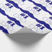 1. Vater Blue Mustache - Nummer 1 Geschenkpapier (Ecke)